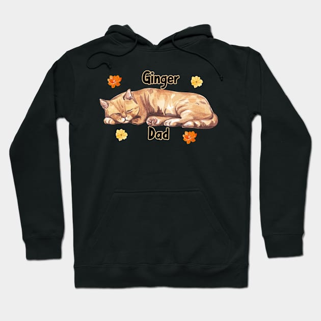 Orange Ginger Cat Dad Hoodie by SonyaKorobkova